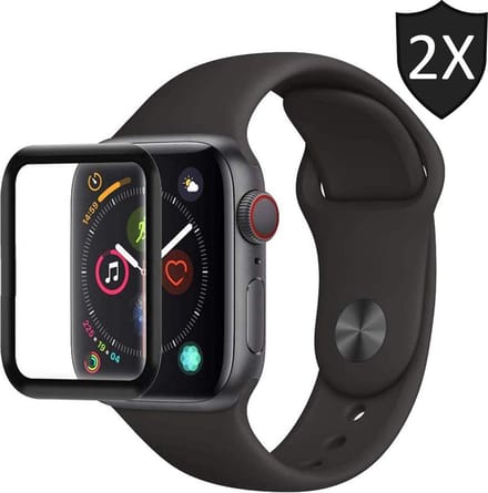 Screenprotector geschikt voor Apple Watch 38mm Series 1/2/3 - Full Screen Cover Volledig Beeld - 2 Stuks