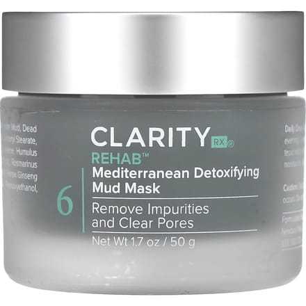 ClarityRx, Rehap, Mediterranean Detox Mud Mask, 1.7 oz (50 g) gray