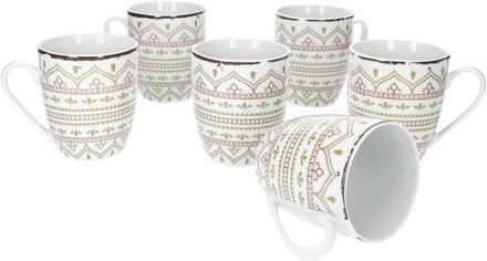 Set van 6 koffiemokken Riva 400ml porselein