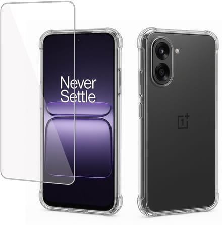 TechNow Hoesje + Screenprotector geschikt voor OnePlus Nord CE 5 Hoesje Screenprotector - Tempered Glass - Extreme Shock Case Transparant