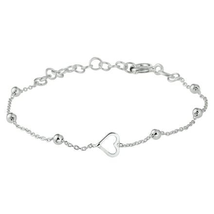 Yep! armband hart 1,0 mm 13 + 3 cm - Zilver
