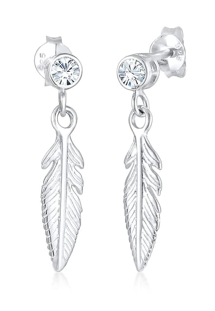 Elli Oorbellen Veer Boho Kristallen 925 Sterling Zilver