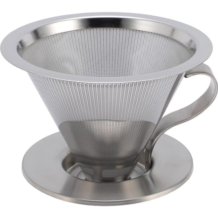 Papierloze Overgietkoffiefilter RVS met 300 Mesh Optimale Extractie Draagbaar white