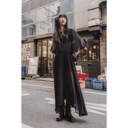 Mikuta The Black Long Ruffle Dress Maat: XL | Maxi Jurken Outlet | Dames | Zwart