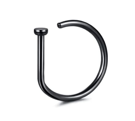 Cabantis® Zwart Fake Chirurgisch Stalen D-Shaped Piercing - Sieraden - 10 mm Diameter & 1 mm Staafdikte