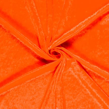 Velour de Panne Uni – Oranje – Glimmend & Zacht – 165 g/m² – 147 cm Breed – Per Meter