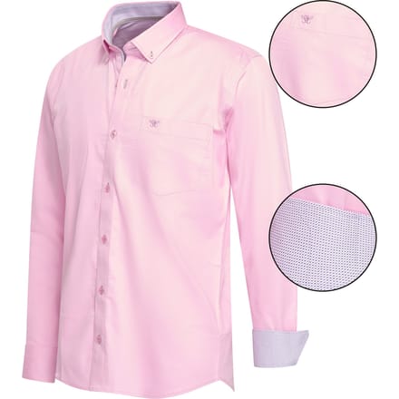 Cappuccino Italia - Heren Overhemden Regular Fit Overhemd Pink - Roze - Maat L