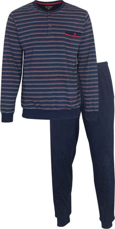 Paul Hopkins Heren Pyjama - Katoen - Knoopsluiting - Blauw - Maat S