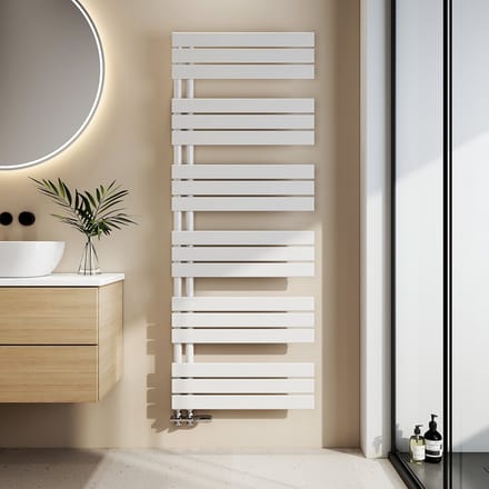 EMKE Handdoekradiator - Plat Design - Glanzend Wit - 160x60 cm - 958W - Badkamer Verwarming - CV Radiator