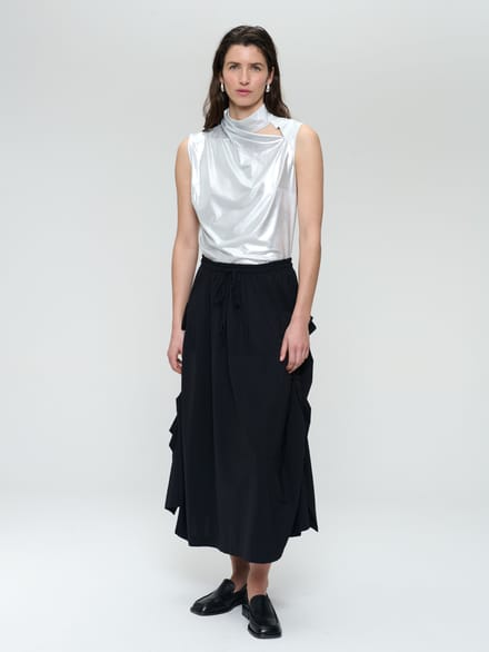 Rai stretch technical jersey skirt | Black - Black / L