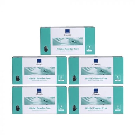 10x Abena Nitril-Handschoenen Classic poedervrij Maat S zwart 100st