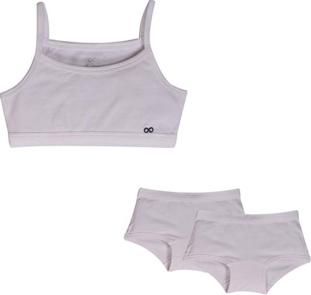 Woody ondergoed set meisjes - wit - 1 topje en 2 boxers - maat 164