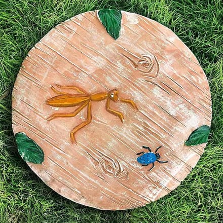 Opstapsteen Tuin - Padsteen Loopsteen - Decoratieve Paden Maken - Dierenprint Ontwerp - 30 cm Diameter - Groen
