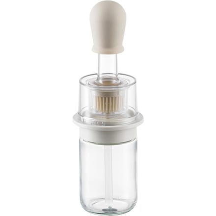 2-in-1 Oliedispenser Fles Hittebestendig Draagbare Oliebesparende Container Met Zachte Siliconen Borstel White white