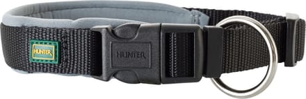Hunter Klikhalsband Neopreen Vario Plus Zwart&Grijs - Hondenhalsband - M-L 45-50x2.5 Cm