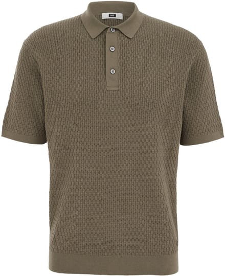 WE Fashion Heren regular fit polo met structuur