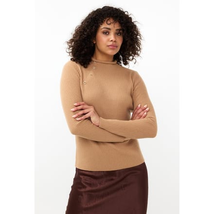 EsQualo Sweater Col A-sym Buttons Brandy Taglia: S | Maglioni a maglia Outlet | Donna