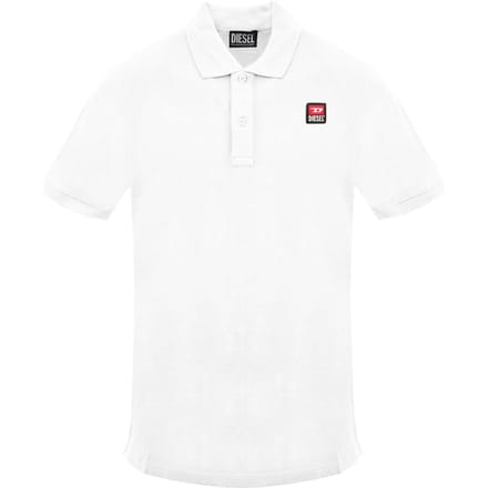 Diesel Small Patch Logo Off Bright White Poloshirt