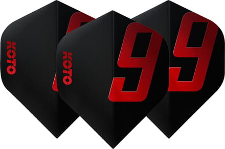 KOTO 9 Edition Metallic NO2 Black & Red - Dart Flights