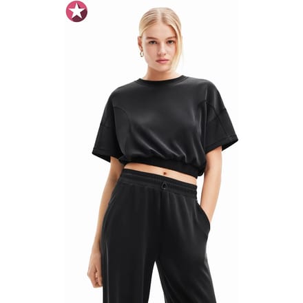 Kort geribd sport T-shirt Desigual