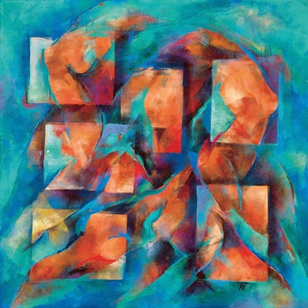 Kunstdruk Franz Ruzicka - Symphonie des Lebens 98x98cm