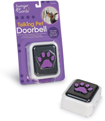 Hunger For Words Talking Pet Deurbel - Hondenspeelgoed - Zwart Wit