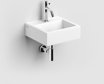Clou Flush 1 fontein 28x27x9cm - 1 kraangat - met afvoerplug - aluite - mat wit