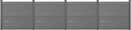 HKC Schuttingpaneel met palen grijs 165x618 cm