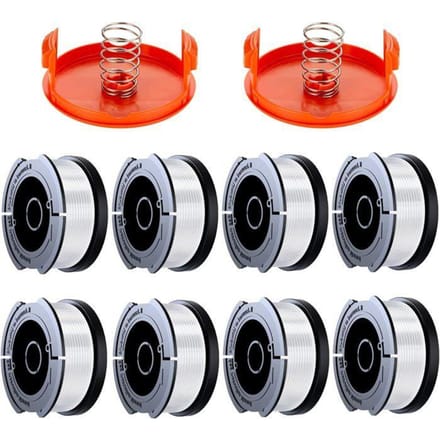 8 Pack Bobine Fil Coupe Bordure Compatible avec Black et Decker Coupe Bordures, A6481 A6485 1.65mm Bobine de Fil Debroussailleuse