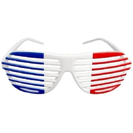 Bril - LP - LP00594 - Blauw Wit Rood - Plastic - Supporter Wereldbeker Voetbal Rugby Sport wit