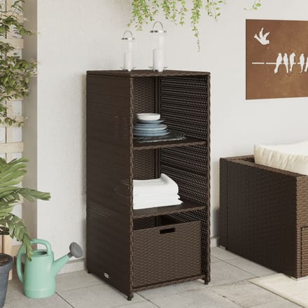 vidaXL - Tuinkast - 50x55x115 - cm - poly - rattan - bruin