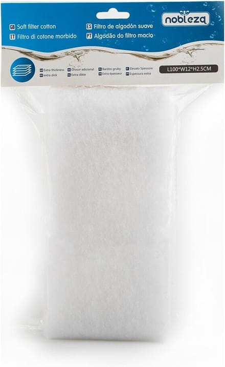 Nobleza Aquarium Filtervlies - Filterdoek voor Aquariumfilter - Filtermateriaal - Wit - 100 x 12 cm