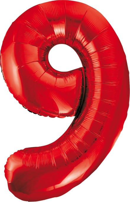 Folieballon 34" nmr. 9 - Rood