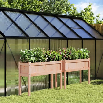 vidaXL - Plantenbakken - met - poten - 2 - st - massief - douglashout