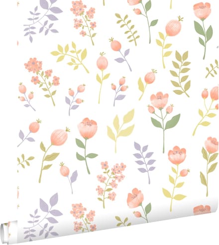 ESTAhome behang bloemen pastelkleuren - 50 x 900 cm - 139976