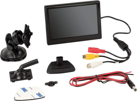 LCD monitor 5" met 2x RCA inputs.