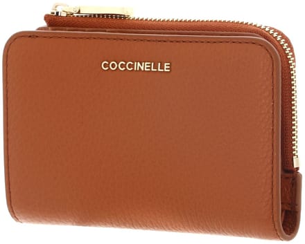 COCCINELLE Leren portemonnee Metallic Soft Wallet Crab Lichtbruin