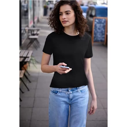 Basic Shirt met ronde hals en korte mouwen
