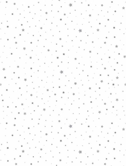 Duni - Kerst tafellaken/tafelkleed - 138x220 cm - papier - wit -sterren - rechthoekig