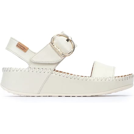 Pikolinos Witte leren sandalen Marina - Spronghoogte 5cm