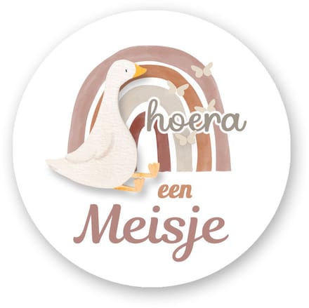 25x Sluitsticker /Sluitzegel Hoera een meisje regenboog - Sluitstickers Pimp Studio