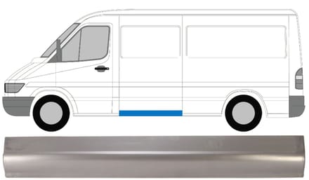 Plaatwerkdeel zijpaneel voor Mercedes Sprinter 1995-2006 / Links