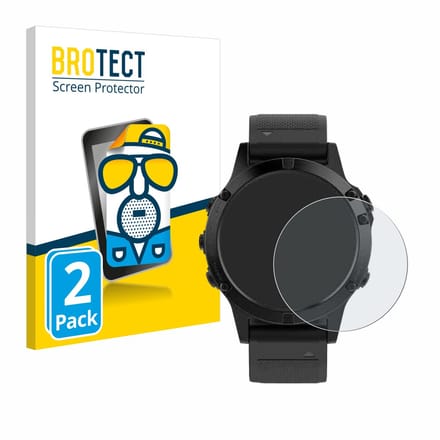 BROTECT - Screenprotector voor Garmin fenix 5 (47 mm) / 5 Plus (47 mm) - Folie Beschermfolie matte 2 Stuks