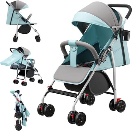 Kinderwagen - Buggy Reiswagen - Compact Reizen - Lichtgewicht Inklapbaar - 0-22 kg - Zwart