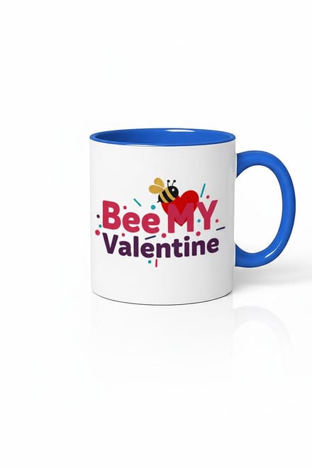 Bee My Valentine Mok | Valentijnscadeau met Grappige Bij Print