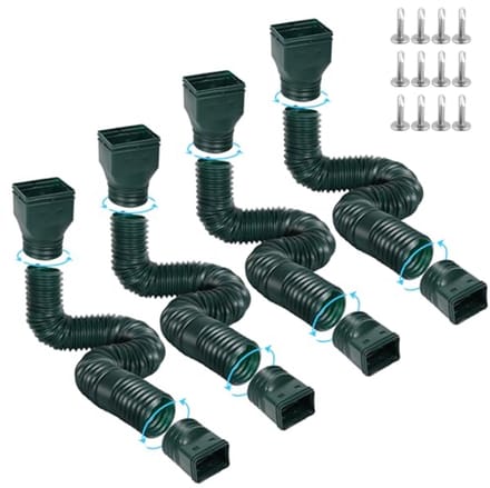 Flexibele goot downspout extensies - uitschuifbaar van 21" tot 67" met adapters
