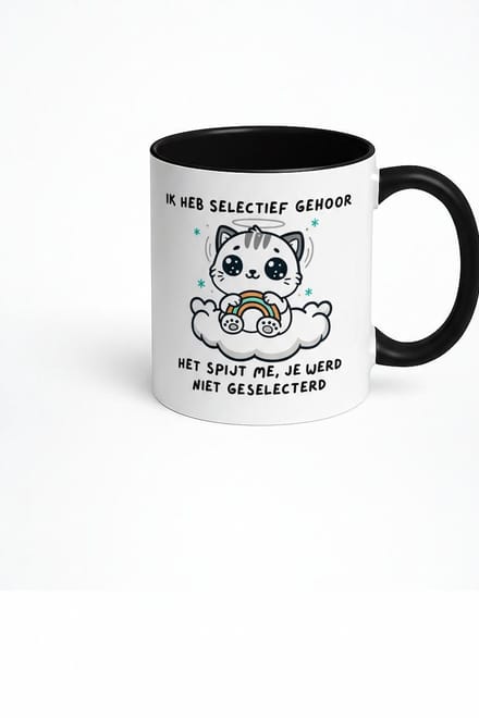 Ik Heb Selectief Gehoor - Grappige Mok met Katten Design