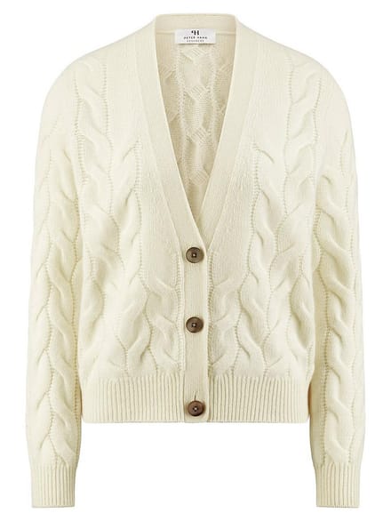 Vest 100% kasjmier Van Peter Hahn Cashmere wit