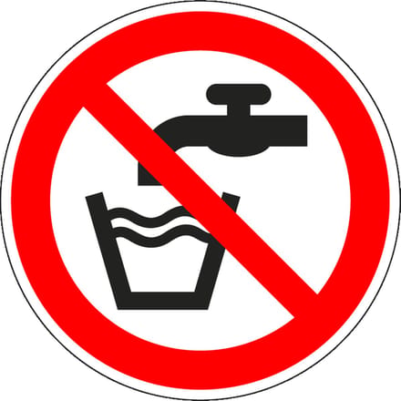 Geen drinkwater sticker - ISO 7010 - P005 100 mm