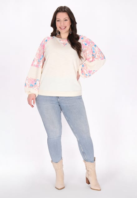 usha Grote maat blouse vrouwen beige